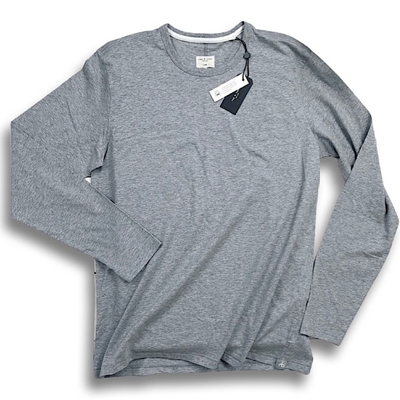 Rag & Bone Classic Long Sleeve Tee Heather Grey - Picture 2 of 16